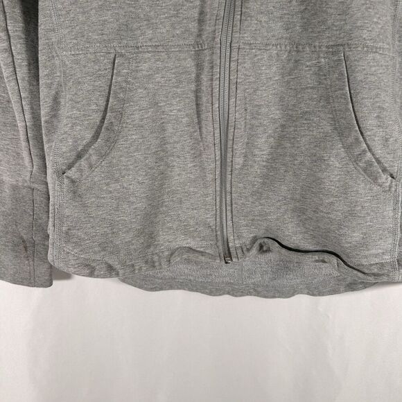 North Face Hoodie Women's Medium Grey Full Zip Drawstring Pockets Cotton Blend - Picture 3 of 8
